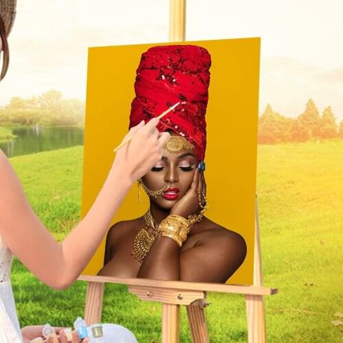 Black And Gold Woman Paint By Numbers Set Oil Paints 50*70 Oil Painting Handmade For Kids Art