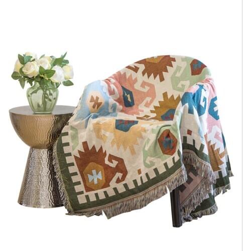 Nordic Style Blanket for Couch Sofa Decorative Slipcover High Quality European Style Stitching Travel Plane Blanket Healthy Mat