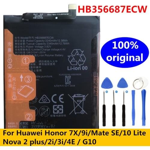 Original New HB356687ECW 3340mAh Battery For Huawei Honor 7X BND-L21 BND-L22 BND-AL10 BND-TL10 Mate SE BND-L24 Batteries