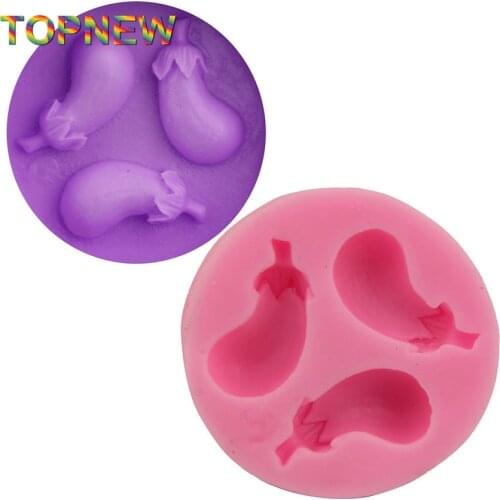 DIY 3D Eggplant Shape Cake Chocolate Silicone Moulds Fondant Sugar Jelly Jello Ice Soap Molds Sugarcraft Kitchen C1722
