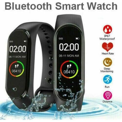 M4 Smart Digital Watch Bracelet for Men Women with Heart Rate Monitoring Running Pedometer Calorie Counter Health Sport Tracker