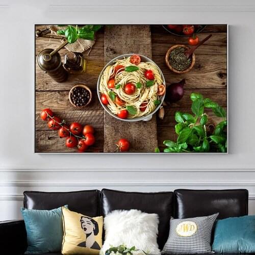 Modern Home Kitchen Posters Chinese food Tomato noodles Wall Art Pictures For Decor HD Print On Canvas Paintings Poster No Frame