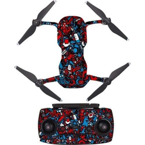 Cool Graffiti Style Decal Skin Sticker For DJI Mavic Air Drone + Remote Controller + 3 Batteries Protection Film Cover A0323