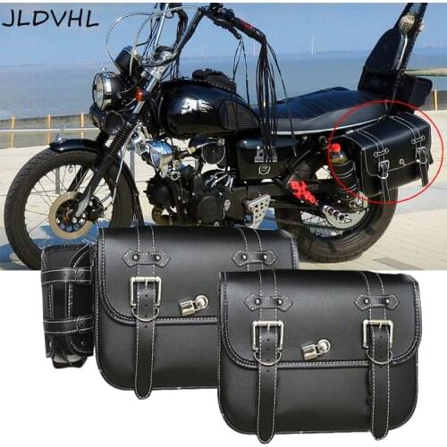 Universal Motorcycle Waterproof Anti-theft Lock Saddle Bags Side Storage Luggage Bag Fork Tool Pouch For Honda/Yamaha/Suzuki