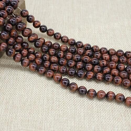 High Quality Nature tigers-eye Stone Round Loose Beads Red Tiger Eye Beads for Jewelry Making Bracelet Earrings Necklace Beads