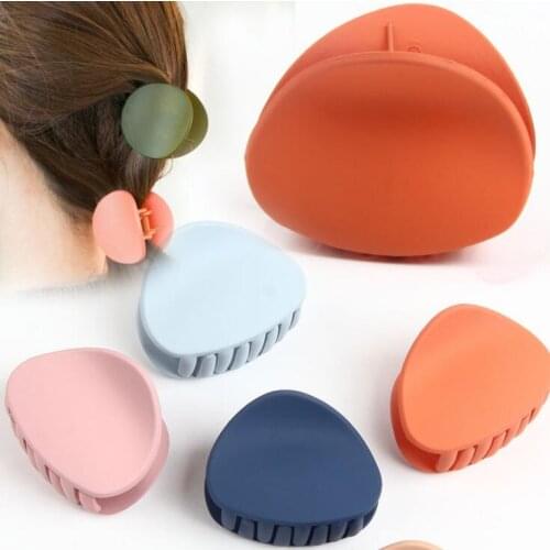 Retro square scrub hair clips Korean Fashion Design Women Hair Claw Solid Color Hair Crab Retro Square Scrub Hair Clips Small