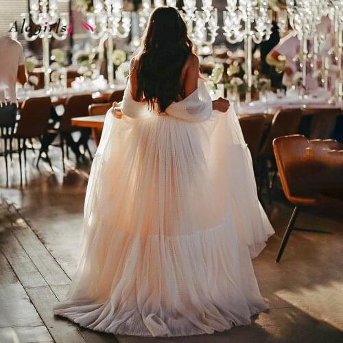 Alagirls Iovry Wedding Dress Tulle Off The Shoulder Wedding Gown 2021 Wedding Dresses Boho Bridal Dress Robe De Mariage