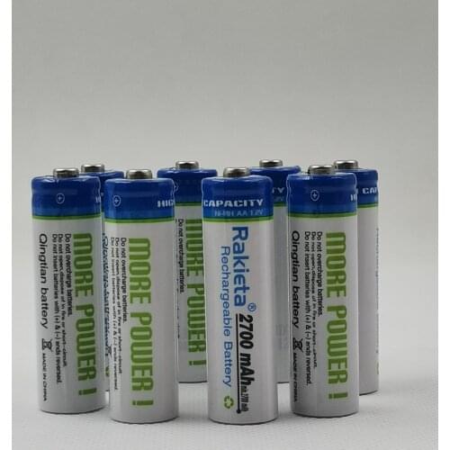 1.2V AA 2700mAh ni-MH rechargeable battery white and blue shell for electric shaver toothbrushtoys etc