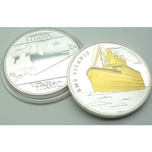 1pcs Canada Titanic Ship Plated Silver Gold Coin Titanic Incident Collect BTC Bitcoin Arts Gifts Home Decoration
