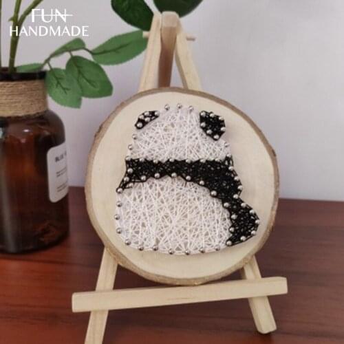 3D DIY Yarn Painting Nail String Art Kit Winding Panda Cartoon Animal Lines Drawing Painting Home Decor