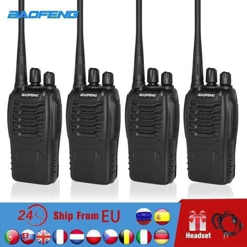 4PCS Baofeng BF-888S Walkie Talkie 5W Portable Two Way Radio Station BF888s UHF 400-470MHz Comunicador BF 888S Transmitter
