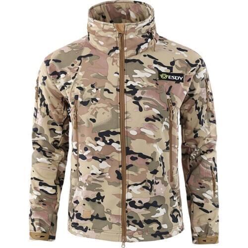 Army Airsoft Camouflage Military Uniform Men Tactical Jacket Winter Waterproof Windbreaker Fleece Coat Male Outdoor Hunt Clothes