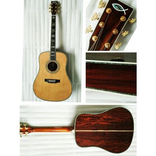 Free shipping AAAA all solid custom cocobolo wood dreadnought body D style acoustic electric guitar
