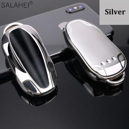 Soft TPU Car Key Case Cover For Tesla Model 3 Model S Key Protect Keychain Accessories