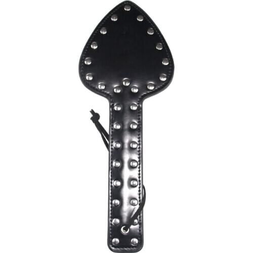 Black Metal Rivets Sexy Leather Hand Clap Beat The Couple Leather Spanking Tune Tune Props Spanking Paddle Torture Adult Toys