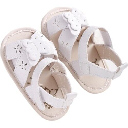 Baby Kid Girl Butterfly Hollow Pu Leather Soft Shoes Prewalker Beach First Walkers New