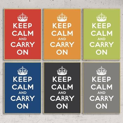 Motto Maxim Aphorism "Keep Calm And Carry On" Posters and Prints Wall Art Canvas Painting Wall Pictures For Living Room Decor