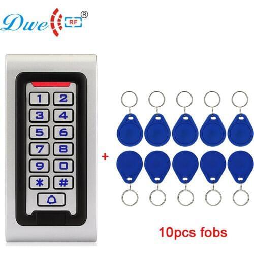 DWE CC RF access control card reader backlight keypad rfid 125khz reader metal housing mounted wall reader
