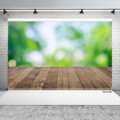 Bokeh Wooden Plank Photo Backdrop Computer Printed Photography Background for Children Portrait Baby Pet Toy Photocall Props