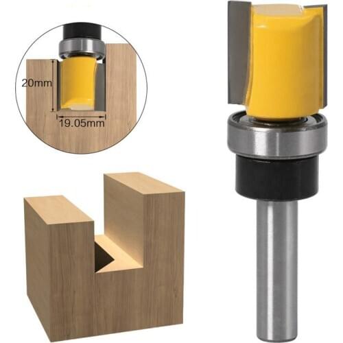 1PC 8mm Shank Template Trim Hinge Mortising Router Bit Straight end mill trimmer cleaning flush trim Tenon Cutter forWoodworking