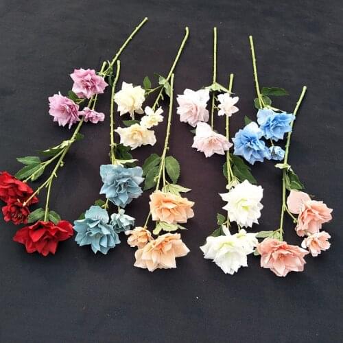 Narcissus Silk Flower Artificial Flower Wedding Home Living Room Decor 3 Heads Silk Fake Narcissus Branch Plant Party Decoration