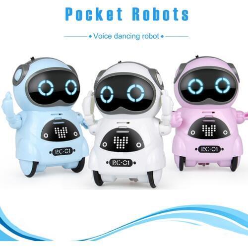 Pocket Robot Mini Robot Toys Gift Talking Interactive Dialogue Voice Recognition Record Singing Dancing Smart Robot AN88