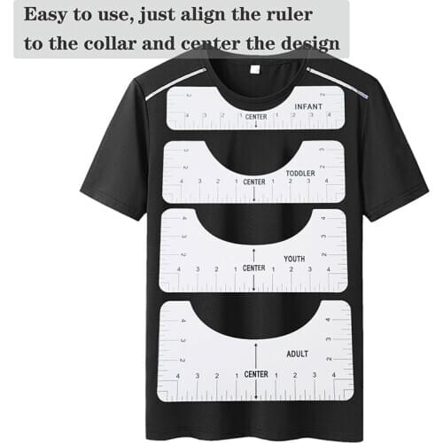4PCS Alignment Ruler for T-Shirt Vinyl T-Shirt Ruler Guide Alignment Tool Center Designs HTV Standard Alignment Ruler UY8