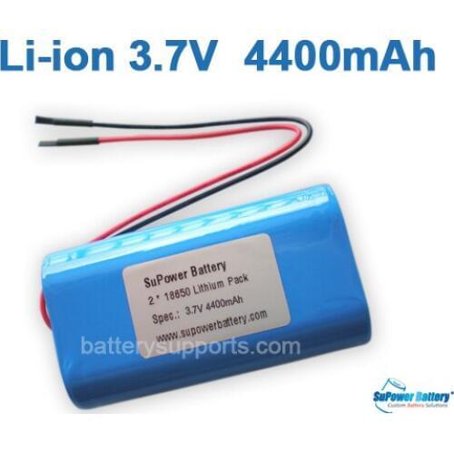 SuPower 3.6V 3.7V 4.2V 18650 4400mAh Lithium ion Li-ion Rechargeable Battery Pack Max. 2A with built-in protection circuit board