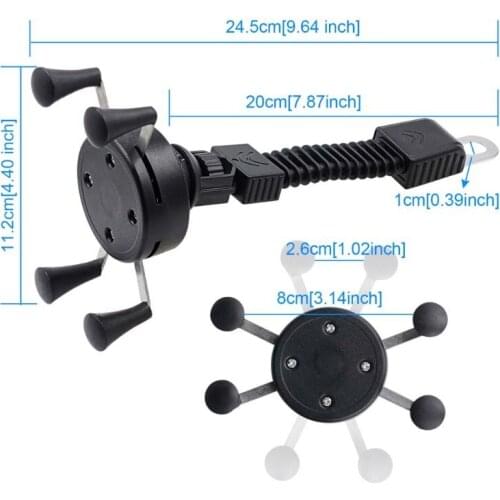 Motorcycle E-Bike Motorbike Rearview Mirror Mount Bracket Stand Holder for CellPhone Mobile Phone GPS Navigation