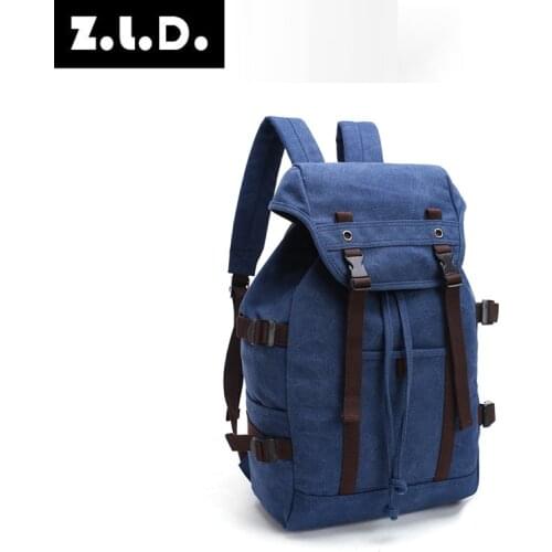 Men Travel Backpack Mens Vintage Canvas Drawstring Backpack Large Capacity Student School Bag Retro Laptop Rucksack Pack