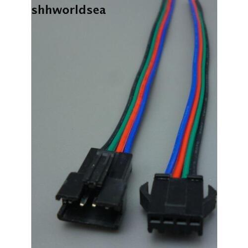 Shhworldsea 100Sets JST 2.54mm SM 4 Pin car Multipole Connector plug With Wire 200PCS connector (100pcs male+100pcs female)