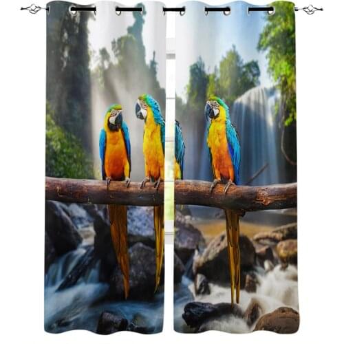 Natural Scenery Animal Parrot Blackout Curtains For Living Room Bedroom Printed Window Treatment Drapes Home Decor