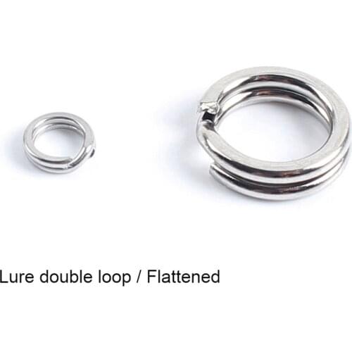 50pcs Stainless Steel Connector Fishing Split Rings Swivel Double Circle Round Snap Lure Open Carp Fishing Accessories 5mm-10mm