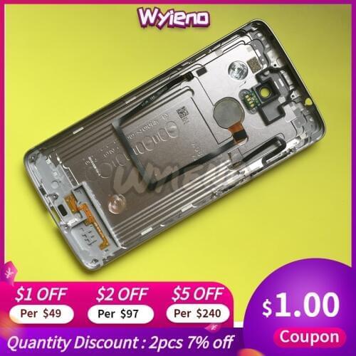 Wyieno Back Housing Cover Case For ZTE Axon 7 mini B2017 Battery Door with Side Button Fingerprint Flex cable Camera Glass lens