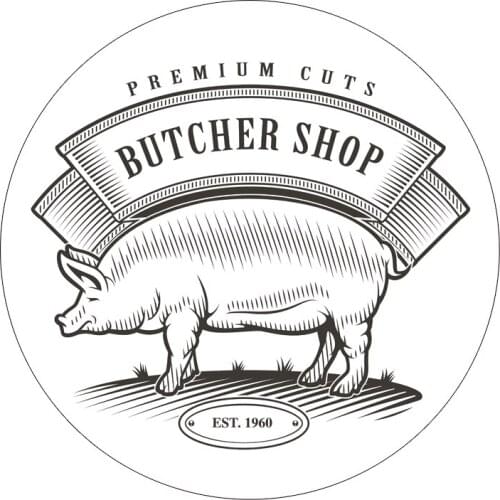 Animal style pork shop can't afford meat self-deprecating badge car motorcycle locomotive sticker decal #772