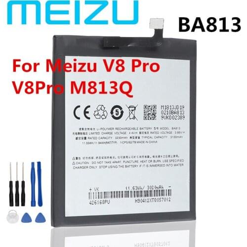 Meizu 100% Original BA813 3100mAh Battery For Meizu V8 Pro/M8/M813Q/M813H Smart Phone high quality Battery+Tracking Number