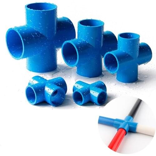 2-10Pcs PVC 4 Ways Cross Irrigation Tube Hydroponic Frame Garden Irrigation Connectors PVC Pipe Joint Fish tank Aquarium Fitting