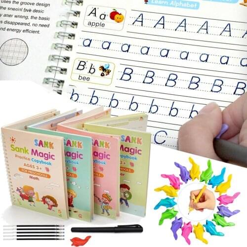 27pcs/set Sank Magic Practice Copybook Free Childrens Books Handwriting Reusable Writing Montessori Education Book Gifts