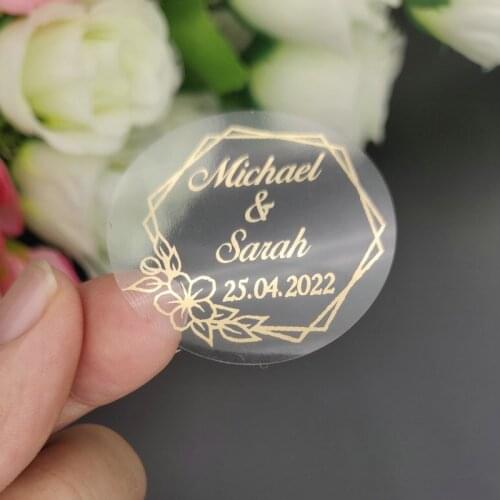 50 Pieces Personalized Custom Hennaday Baptism Wedding Engagement Anniversary Party Favors Stickers Labels Rose gold Blue Red