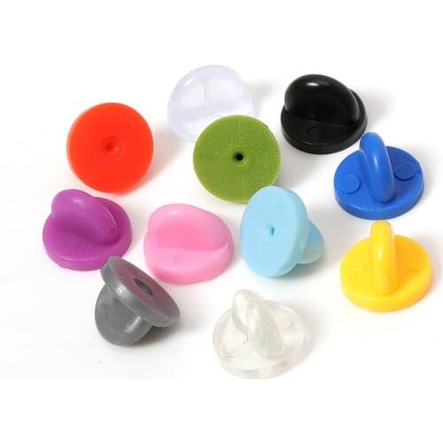 50pcs Rubber Pin Backs Brooch Bukle Button Clasp Clutch Care Cap Nail Tie Back Stoppers Squeeze Badge Holder Jewelry Accessories