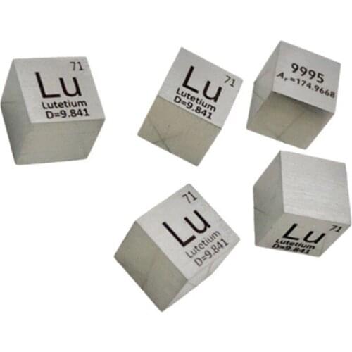 99.95% High Purity Lutetium Rare Earth Metal Lu 9.9g Carved Element Periodic Table 10mm Cube