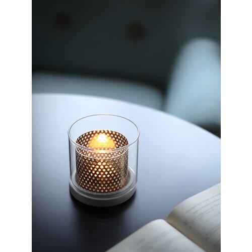 Incense Candle Holder Safety Candlestick Dining Table Dinner Cement Glass Hotel Windproof Western Restaurant Candlelight