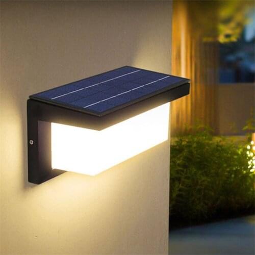 BROTHER Solar Wall Light Outdoor Waterproof LED Aluminum Sconces Light Control Sensor Creative Decorative For Patio Porch Garden