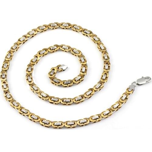 Mens 316L Stainless Steel 6.5MM Imperial Chain Necklace Fashion Hip Hop Punk Rock Jewelry Accesories for Men Women Friend Gift