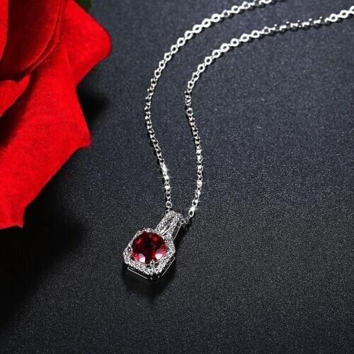 Solid Square Pendant Necklace Chain Thin 45CM Fashion Jewelry Full Zircon Valentine Day Gift Elegant Wedding Necklace Female