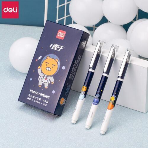 Deli Cute Gel Pen 1pcs Cute Cartoon Kakao Friends Pen Fast Dry Korean Stationery Pens Kawaii Accessories for School Student Gift