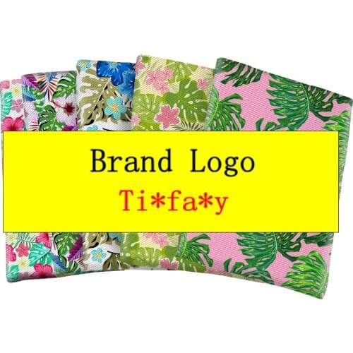 Custom Designer Polyester Cotton Fabric Printed Brand Twill Fabrics Sheet DIY Dress Handbag Sewing Materials 50*145cm