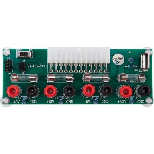 Electric Circuit 24Pins Atx Benchtop Computer Power Supply 24 Pin Atx Breakout Board Module Dc Plug Connector With Usb 5V Port
