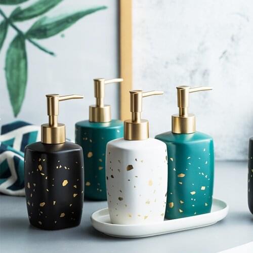 2 Styles Illusion Dream Memory Fragment Art Golden Head European Hotel Bath Ceramic Soap Dispenser Lotion Perfume Gel Liquid Pum