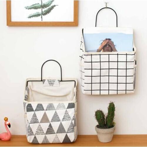 New Lattice Hanging Storage Bag Bedside Storage Organizer Dorm Room Phone Book Magazine Storage Bag Holder With Hook Bed Pocket